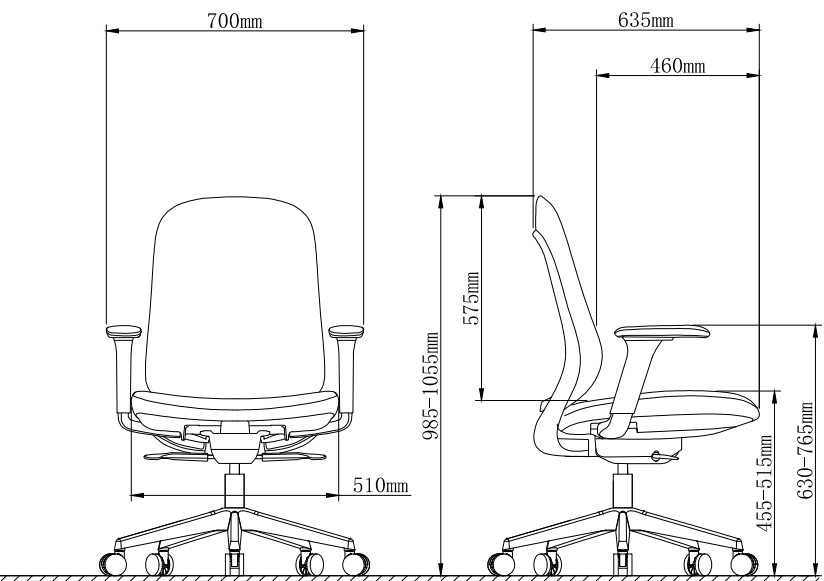 Sitwell 3001 Lite 尺寸示意